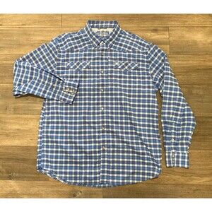 Schaefer Outfitter Mens XL Blue Plaid RangeTek Pearl Snap Vented Western Shirt